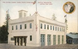 Fire Station, Alaska, Yukon, Pacific Expostion Postcard