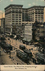 Canal Street, The Hub of the shopping district Postcard