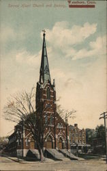 Sacred Heart Church and Rectory Waterbury, CT Postcard Postcard 