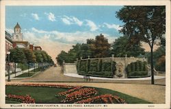 William T. Fitzsimons Fountain, 12th and Paseo Postcard