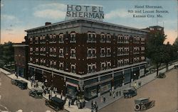 Hotel Sherman, 9th and Locust Streets Postcard