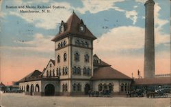 Boston and Maine Railroad station Manchester, NH Postcard Postcard Postcard