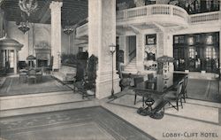 Lobby of Clift Hotel Postcard