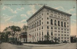 Telephone Building and Detroit Athletic Club Postcard