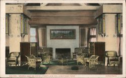 Grand Canyon Hotel Fireplace at Yellowstone National Park Postcard