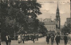 Mall & Park St Church (1/2 of double postcard) Postcard