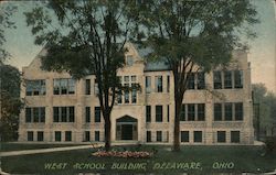 West School Building Postcard