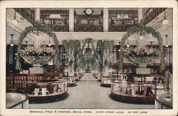 Marshall Field & Company, Retail Store, State Street Aisle - 358 Feet Long Chicago Illinois
