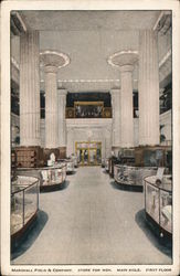 Marshall Field & Company, Store for Men. Main Aisle. First Floor Chicago, IL Postcard Postcard Postcard