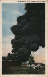 A Burning Oil Tank Findlay, OH Postcard Postcard Postcard