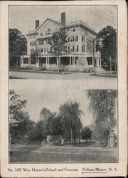 Mrs. Hazen's School and Fountain Postcard