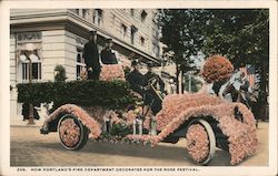 How Portland's Fire Department Decorates for the Rose Festival Oregon Postcard Postcard Postcard