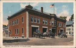 Central Fire Station Postcard