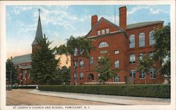 St. Joseph's Church and School Pawtucket, RI Postcard Postcard Postcard