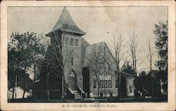 M.E. Church Oswego, KS Postcard Postcard Postcard