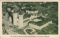 St. Fidelis Church and Monastery Victoria, KS Postcard Postcard Postcard