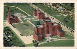 Aerial View of Toledo Hospital and Nurses' Home Postcard