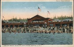 The Alki Beach, Municipal Bath House Postcard