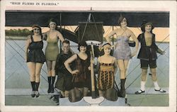 Female Aviation Daredevils "High Fliers in Florida" Postcard