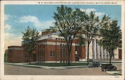 W. K. Kellogg Auditorium and Junior High School Postcard