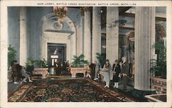 New Lobby Battle Creek Sanatorium Michigan Postcard Postcard Postcard