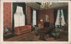 Men's Lounge, Battle Creek Sanitarium Postcard