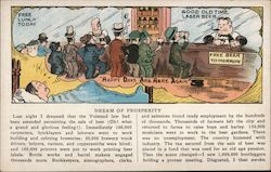Prohibition Cartoon of Beer & Taxes Postcard