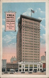 YMCA Hotel - 1800 Rooms for Transient Men Chicago, IL Postcard Postcard Postcard