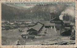 Transfer Shed, Where All Western White Pine Is Taken from Saw Mill. Baird-Harper Lumber Co. Postcard