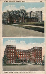 Harper Hospital and Nurses' Home Detroit, MI Postcard Postcard Postcard