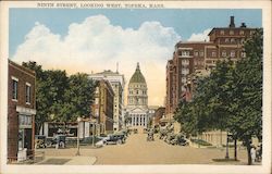 Ninth Street, Looking West Topeka, KS Postcard Postcard Postcard