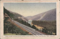 Cheat River Canyon on Baltimore & Ohio Railroad Postcard