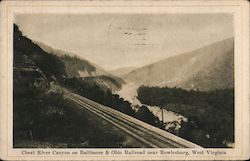 Cheat River Canyon on Baltimore & Ohio Railroad Rowlesburg, WV Postcard Postcard Postcard