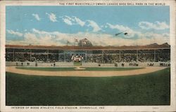 Interior of Bosse athletic Field Stadium Postcard