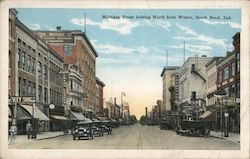 Michigan Street Looking North From Wayne Postcard