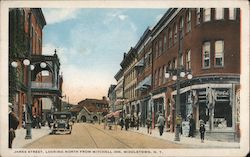 James Street, Looking North From Mitchell Inn Middletown, NY Postcard Postcard Postcard