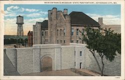 Main Entrance, Missouri State Penitentiary Jefferson City, MO Postcard Postcard Postcard