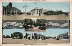 Street Scenes in Hemet and San Jacinto California Postcard Postcard Postcard