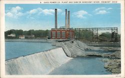 Ohio Power Co. Plant and Dam on Sandusky River Fremont, OH Postcard Postcard Postcard