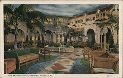 The Patio of Hotel Hershey Pennsylvania Postcard Postcard Postcard