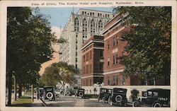 View of Clinic, The Kahler Hotel and Hospital Rochester, MN Postcard Postcard Postcard