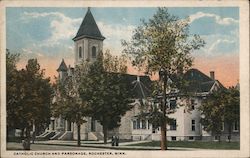 Catholic Church and Parsonage Rochester, MN Postcard Postcard Postcard