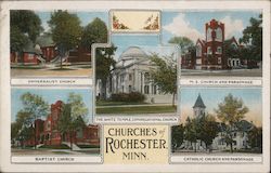 Churches of Rochester Minnesota Postcard Postcard Postcard