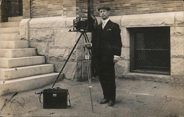 Man with Tripod Camera Cameras & Photography