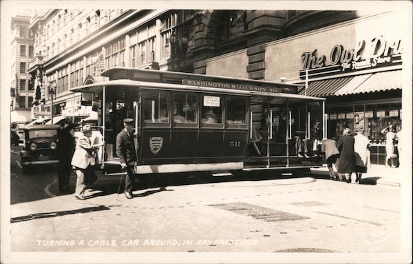 Turning a Cable Car Around San Francisco California