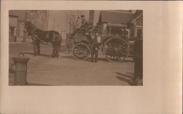 Horse-Drawn Fire Wagon Firemen