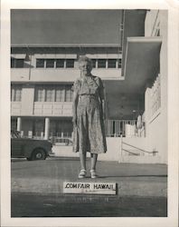 Older woman at Commander, Fleet Air Hawaii Comfair, Pearl Harbor Original Photograph