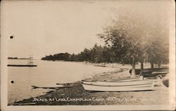 Beach at Lake Champlain Camp North Hero, VT Postcard Postcard Postcard