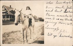 Julia on Horse Snowdrop - Joshua and Leontine Kantrowitz Postcard