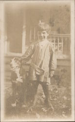 Boy and Dog Newton, NJ Postcard Postcard Postcard